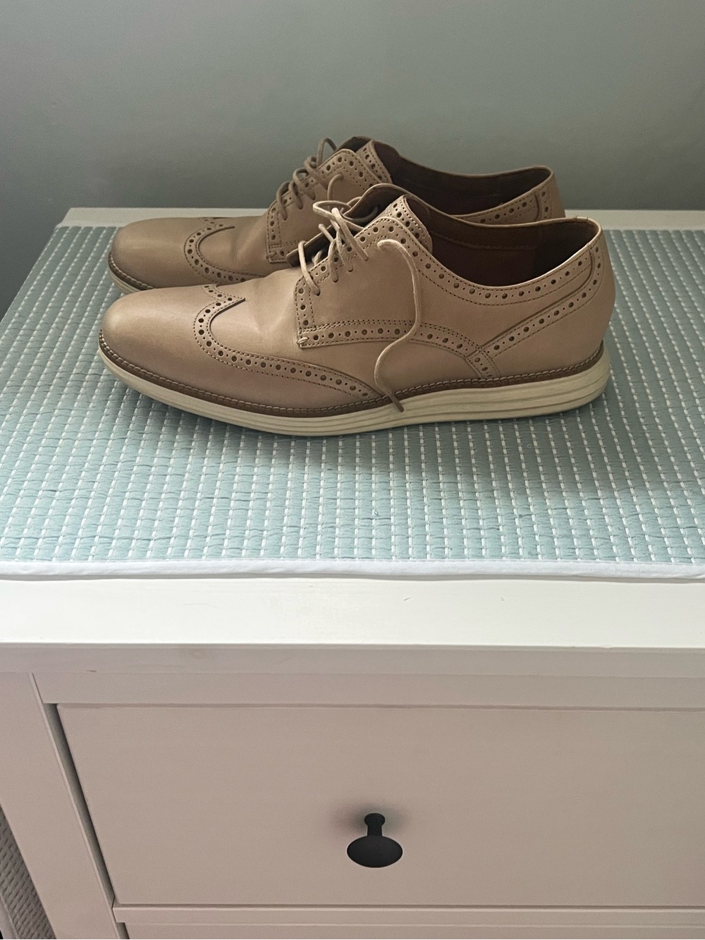Cole Haan Taupe Wingtip Derby with Lightweight Sole